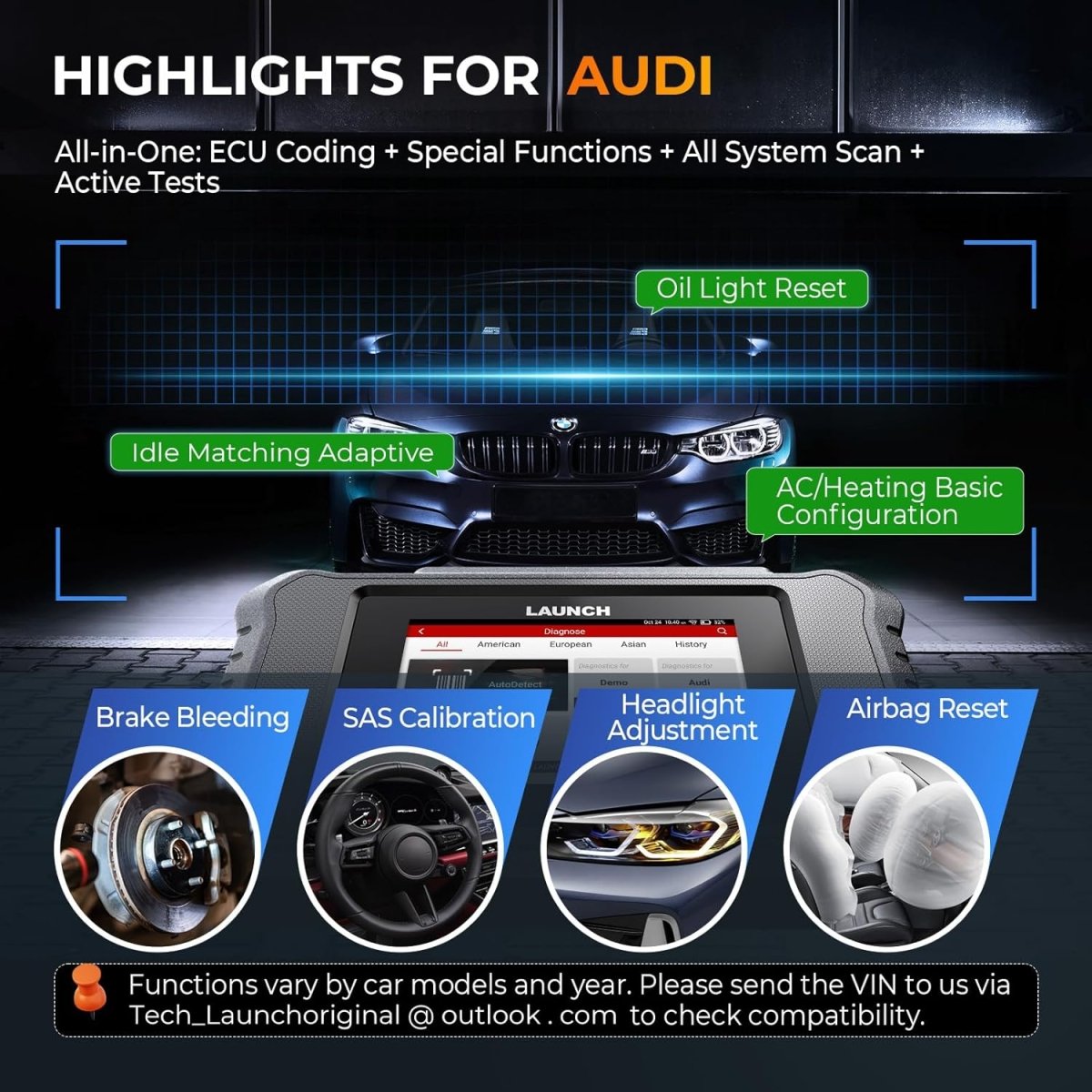 2025 LAUNCH X431 Creader Elite 2.0 OBD2 Scanner for Audi