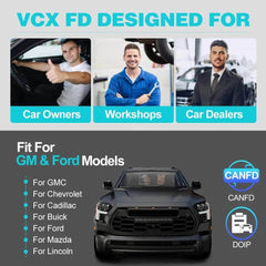 2025 VXDIAG VCX FD 2-in-1 Diagnostic Tool for GM & Ford/Mazda – WiFi, DoIP, CAN FD Support.