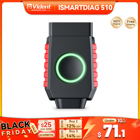 VIDENT iSmartDiag510 Full-System Bluetooth OBD2 Scanner – Bi-Directional, 13+ Reset Functions, CAN FD & DoIP