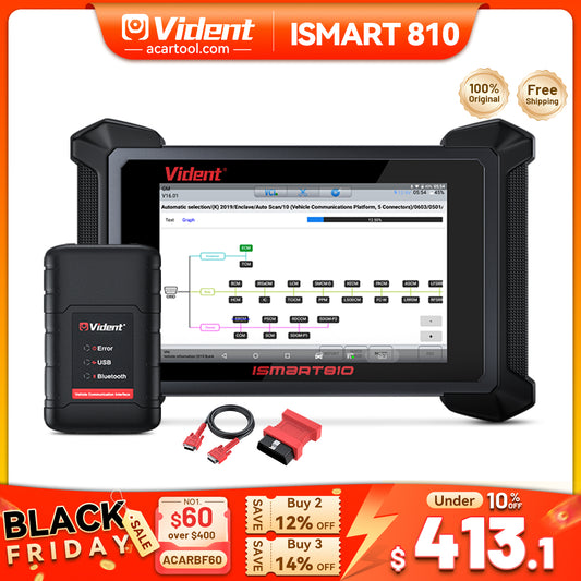 VIDENT iSmart810 OBD2 Diagnostic Tool with ECU Coding, Key Programming, 40+ Resets & Bi-Directional Control – 2025 Newest Automotive Scanner