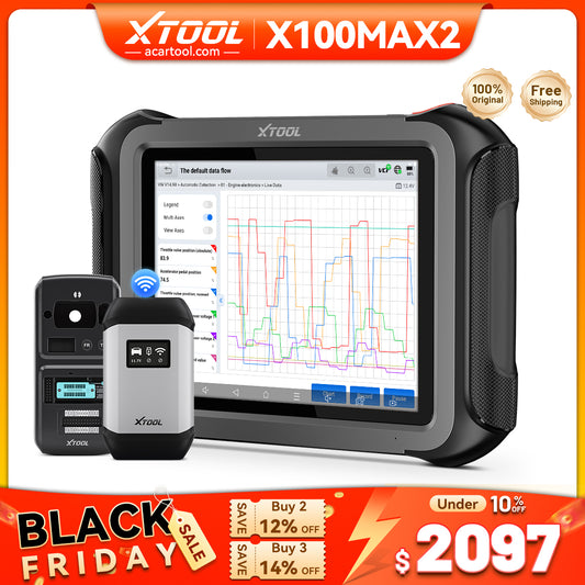 XTOOL X100 MAX2 — 2025 J2534 Key Programming & Diagnostic Tool with FCA AutoAuth, ECU Coding, Bi-Directional Control, 42+ Services,Topology Mapping
