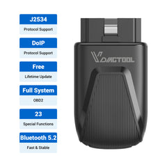 VDIAGTOOL D200 Bluetooth OBD2 Scanner – Advanced Full System Diagnostics, Full Active Tests, 26 Service Functions, J2534 Ready, Lifetime Free Update