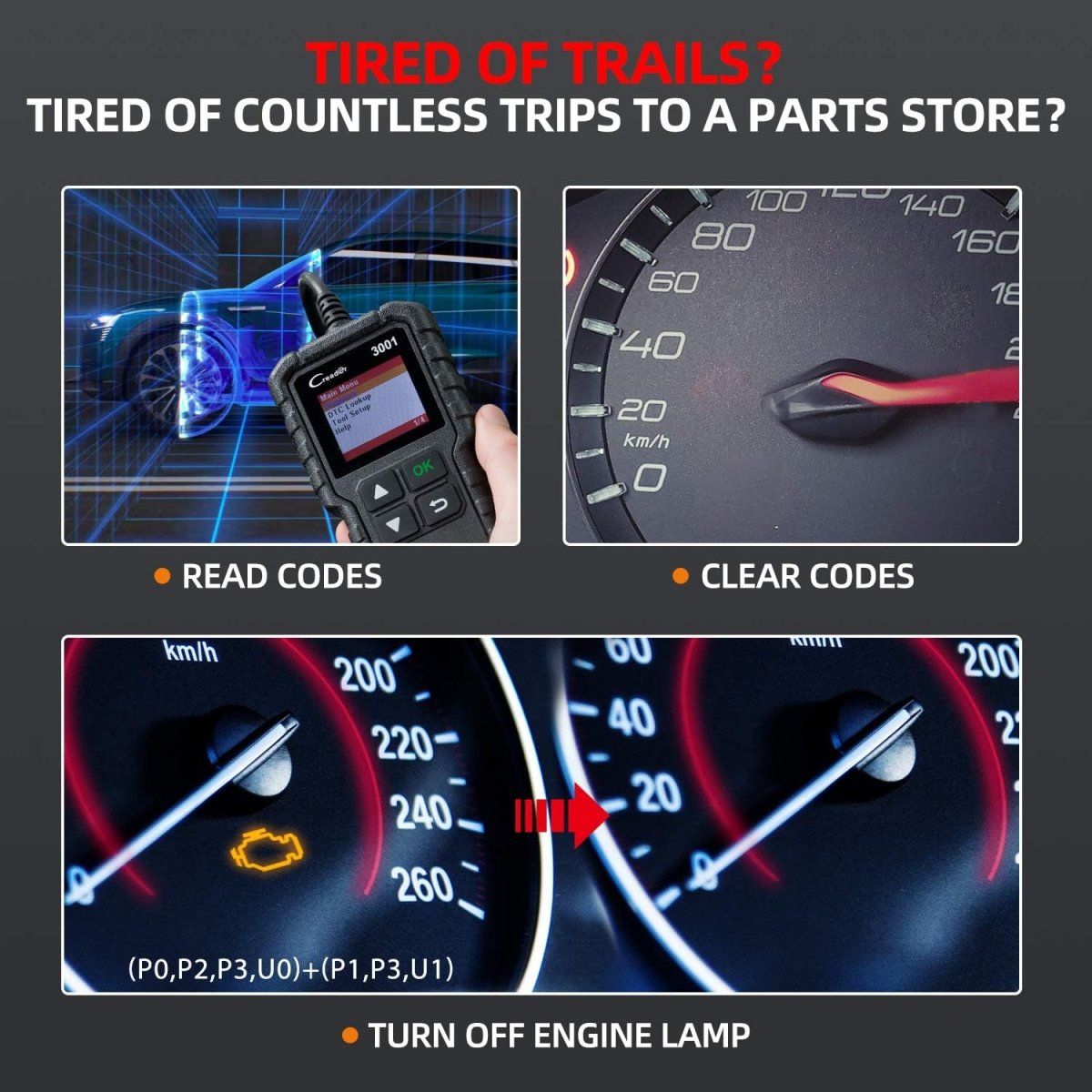 Launch CR3001 Professional Obd2 Car Diagnostic Tool