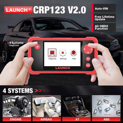 LAUNCH CRP123 V2.0 Elite OBD2 Scanner – 4 Systems Diagnostic Tool with Oil/Throttle/SAS Reset, Live Data & Lifetime Updates – 2025 New Version.