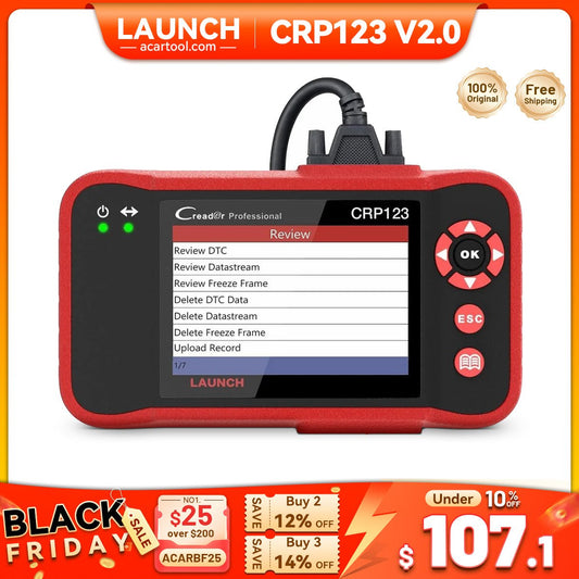 LAUNCH CRP123 V2.0 Elite OBD2 Scanner – 4 Systems Diagnostic Tool with Oil/Throttle/SAS Reset, Live Data & Lifetime Updates – 2025 New Version - OBD2 Scanner