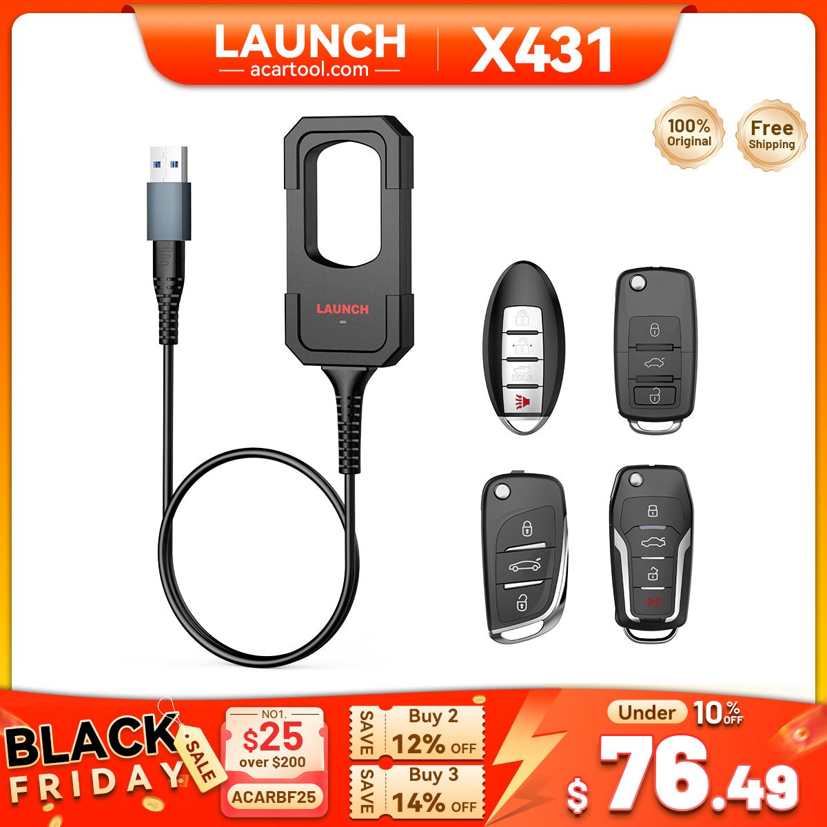 Launch X - 431 Key Programmer – Universal Smart Key and Transponder Tool for X - 431 Tablets - Key Programmer