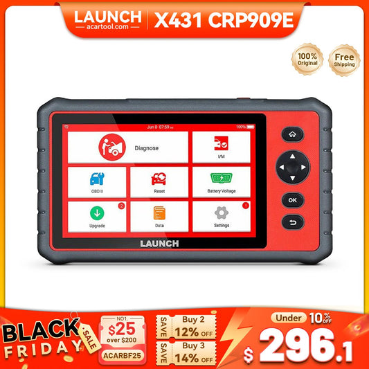 LAUNCH X431 CRP909E OBD2 Scanner – All System Diagnostic Tool with 28+ Reset Services & Live Data | WiFi Update | IMMO | Battery Test - Automotive Diagnostic Tool