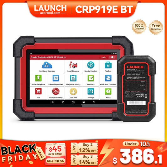LAUNCH X431 CRP919EBT OBD2 Scanner – Bi - Directional Diagnostic Tool with ECU Coding, 35+ Reset, CAN FD & DOIP Support, FCA AutoAuth - Automotive Diagnostic Tool