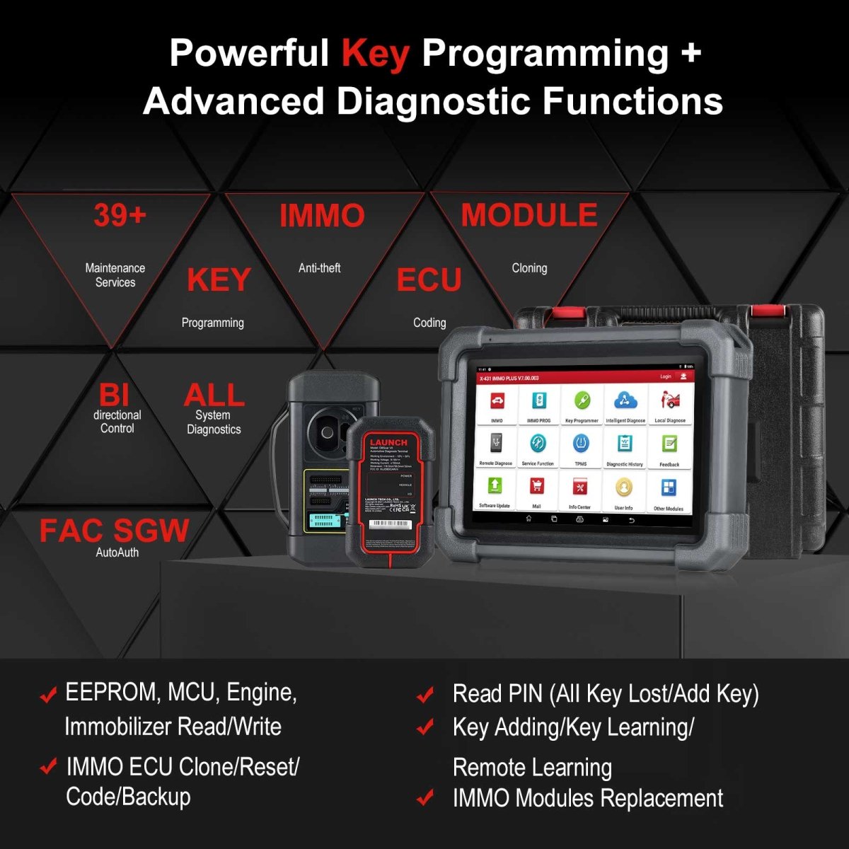 LAUNCH X431 IMMO PLUS + X-PROG3 Car Key Programmer | Full-System Scanner | ECU Coding | Bi-Directional | CAN FD & DoIP.