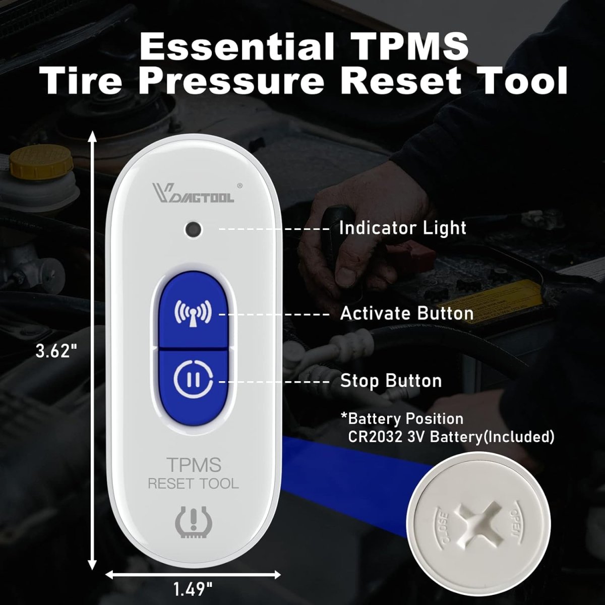 VDIAGTOOL TP508 TPMS Relearn Tool for GM – Tire Pressure Sensor Reset & Activation Tool for 2006–2022 GM Vehicles - ACARTOOL