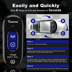 VDIAGTOOL TP509 TPMS Relearn Tool for Ford – Tire Pressure Sensor Activation & Reset Device for 315/433MHz Systems - ACARTOOL