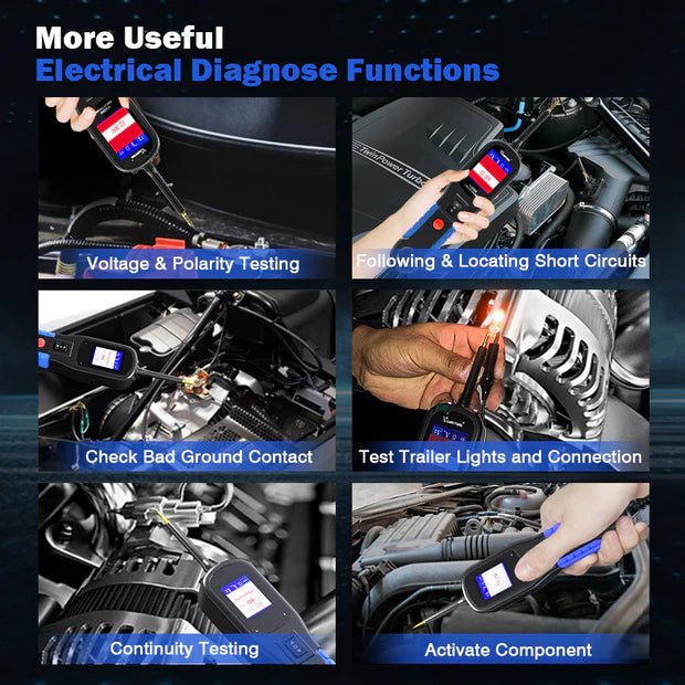 VDIAGTOOL V200 Power Circuit Probe Kit – Automotive Circuit Tester for 12V/24V Vehicles, AC/DC Voltage, Resistance, Diode, Relay & Fuse Test, 40FT Cable - ACARTOOL