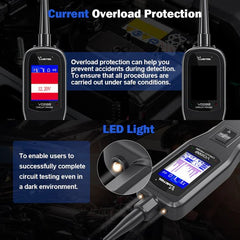 VDIAGTOOL V200 Power Circuit Probe Kit – Automotive Circuit Tester for 12V/24V Vehicles, AC/DC Voltage, Resistance, Diode, Relay & Fuse Test, 40FT Cable - ACARTOOL