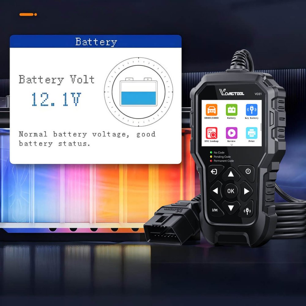 VDIAGTOOL VD31 Car Diagnostic Tool Battery Voltage Check