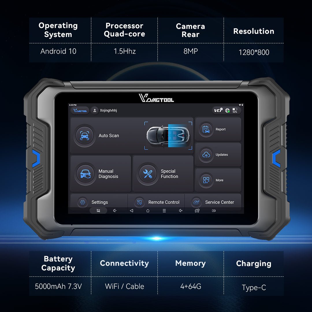 VDIAGTOOL VD80BT Bluetooth Car Diagnostic Tool with ECU Coding
