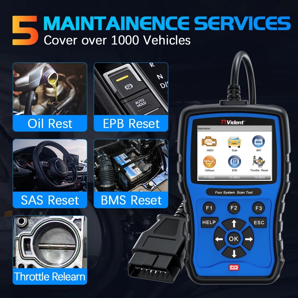 Vident iLink304 OBD2 Scanner with Oil Reset, EPB, Throttle Relearn, SAS, BMS reset