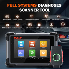 VIDENT iSmart800Pro BT Bluetooth OBD2 Scanner – 40+ Reset Functions, IMMO Key Programming, Bi-Directional Control, CAN FD & DoIP Support.