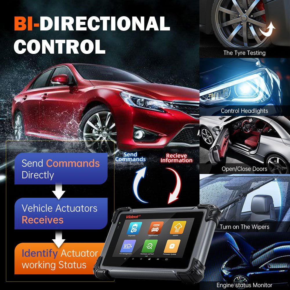VIDENT iSmart800Pro BT Bluetooth OBD2 Scanner – 40+ Reset Functions, IMMO Key Programming, Bi-Directional Control, CAN FD & DoIP Support.