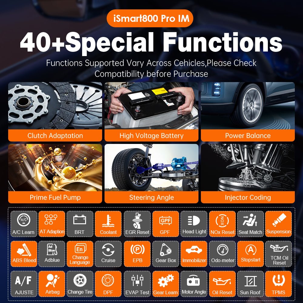 VIDENT iSmart800Pro IM – Key Programmer & Full-System Diagnostic Scanner with 40+ Special Functions, ECU Coding, IMMO, Bi-Directional Control.