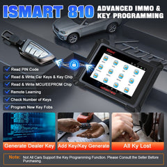 VIDENT iSmart810 OBD2 Diagnostic Tool with ECU Coding, Key Programming, 40+ Resets & Bi-Directional Control – 2025 Newest Automotive Scanner.