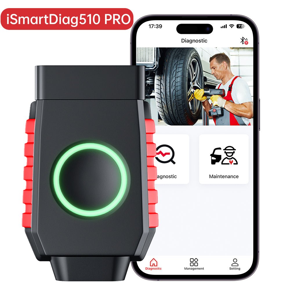 VIDENT iSmartDiag510Pro OBD2 Scanner – Full System Diagnostics, 28+ Resets, Bluetooth, CAN FD & DoIP, Lifetime Free Updates.