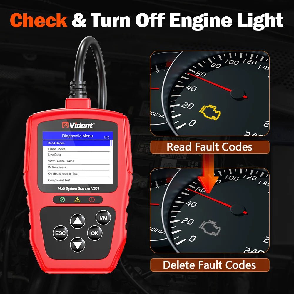 Vident V301 OBD2 Scanner – Full System Diagnostic Tool for VW/Audi/Skoda/SEAT & More (8 Reset Functions).