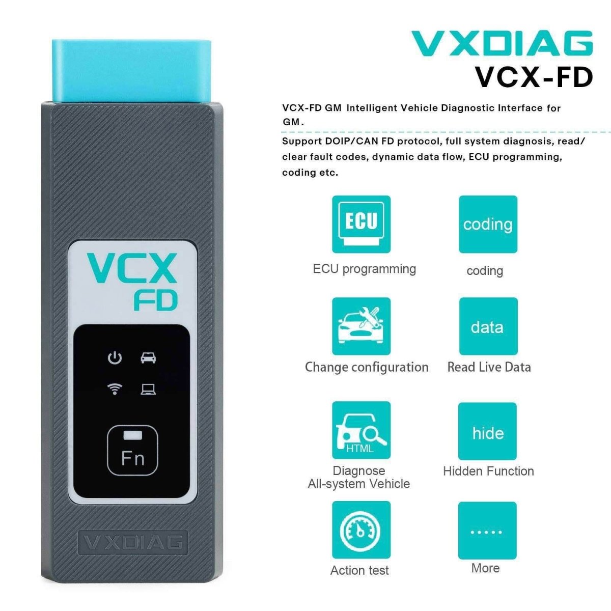 VXDIAG VCX FD for GM (2000–2025) | CAN FD & DoIP OBD2 Diagnostic and Programming Tool.