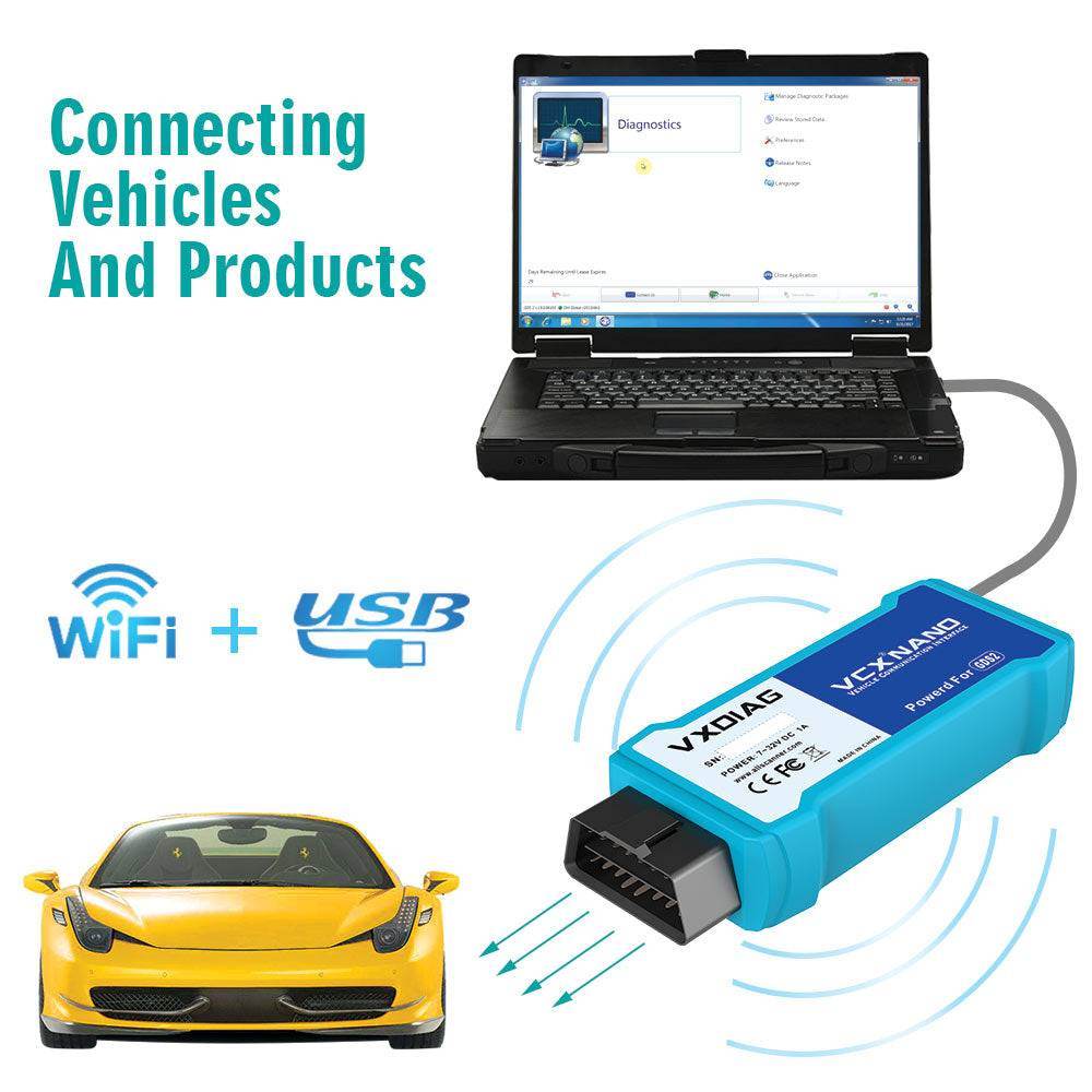 VXDIAG VCX NANO for GM – WiFi & USB | 2000–2025 All-System OBD2 Diagnostic & Programming Tool.
