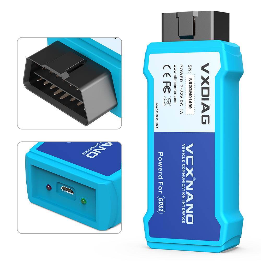 VXDIAG VCX NANO for GM – WiFi & USB | 2000–2025 All-System OBD2 Diagnostic & Programming Tool.