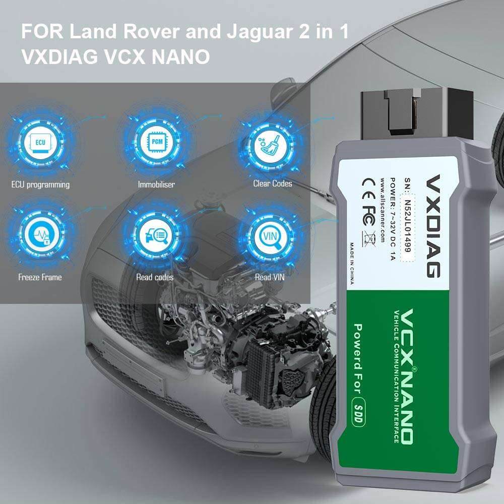VXDIAG VCX NANO for Jaguar & Land Rover (2007–2016) – SDD Diagnostic Tool, USB Version.