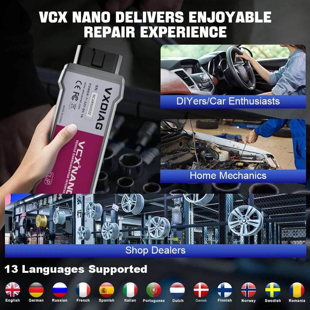 VXDIAG VCX NANO for Renault – USB | Full-System OBD2 Diagnostic & ECU Programming Tool (2006+).