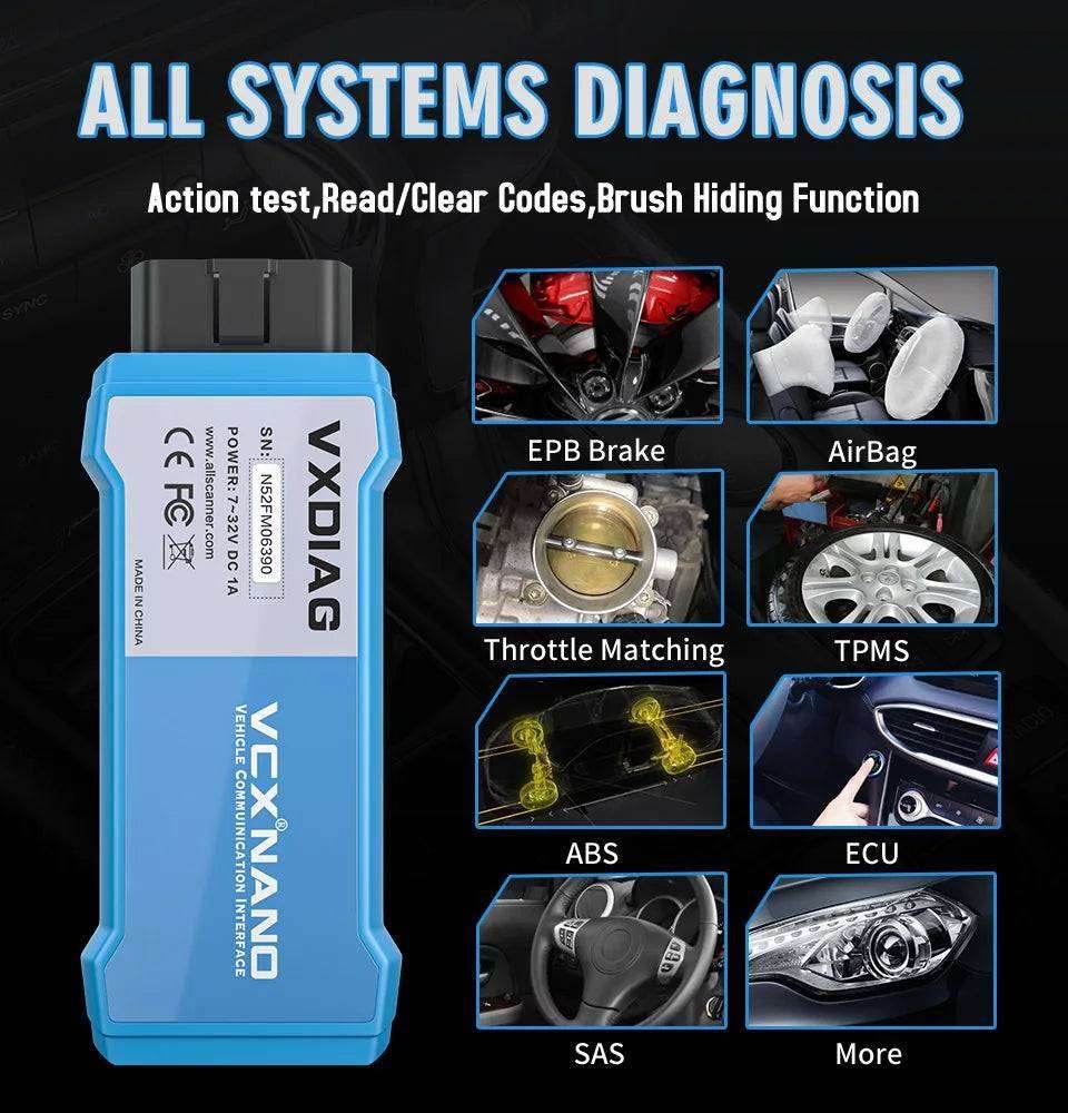 VXDIAG VCX NANO for Toyota & Lexus 2000–2025 – Full System Diagnostic Tool with WIFI & USB, Lifetime License.