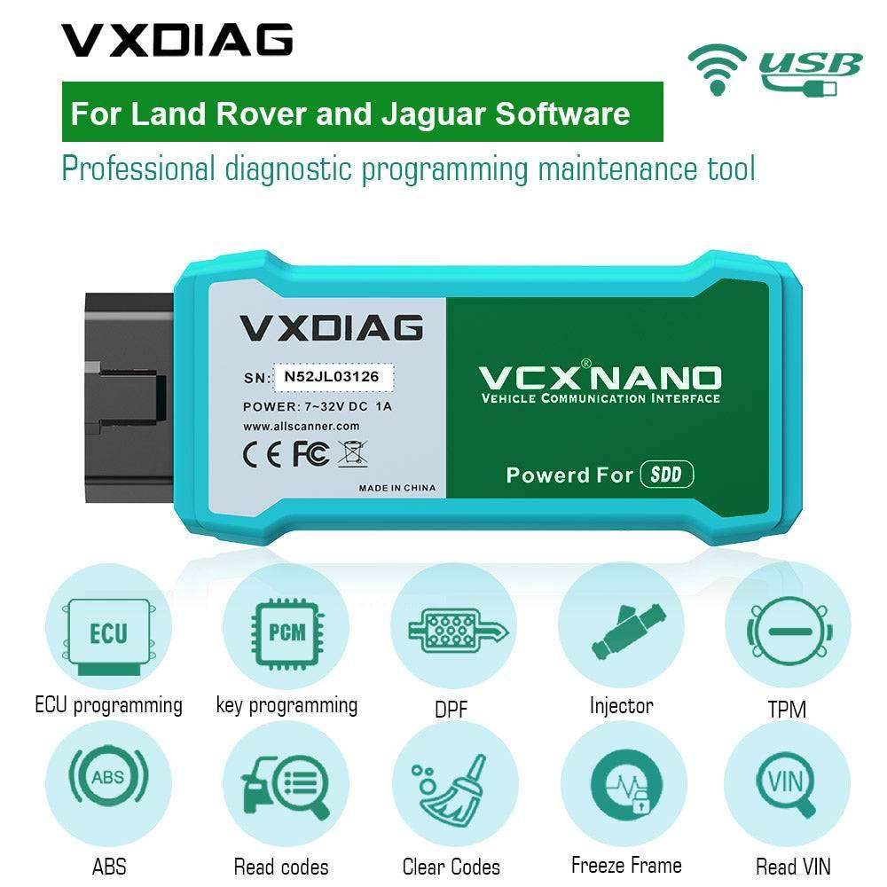 VXDIAG VCX NANO JLR (WiFi) – Full System Diagnostic Tool for Jaguar & Land Rover 2007–2016.