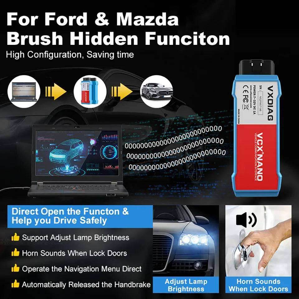 VXDIAG VCX NANO WIFI Diagnostic Tool for Ford & Mazda (2005–2025).