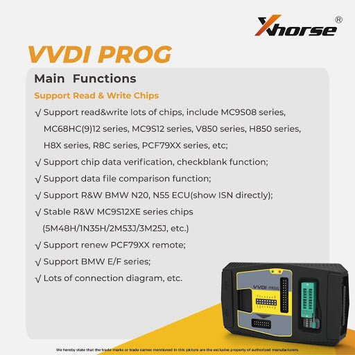 Xhorse VVDI PROG Multi-Language ECU, MCU, IMMO, EEPROM Programmer – Free Lifetime Updates.