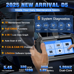 XTOOL D5 OBD2 Scanner – Pro-Level Diagnostics with Lifetime Updates & FCA AutoAuth - ACARTOOL