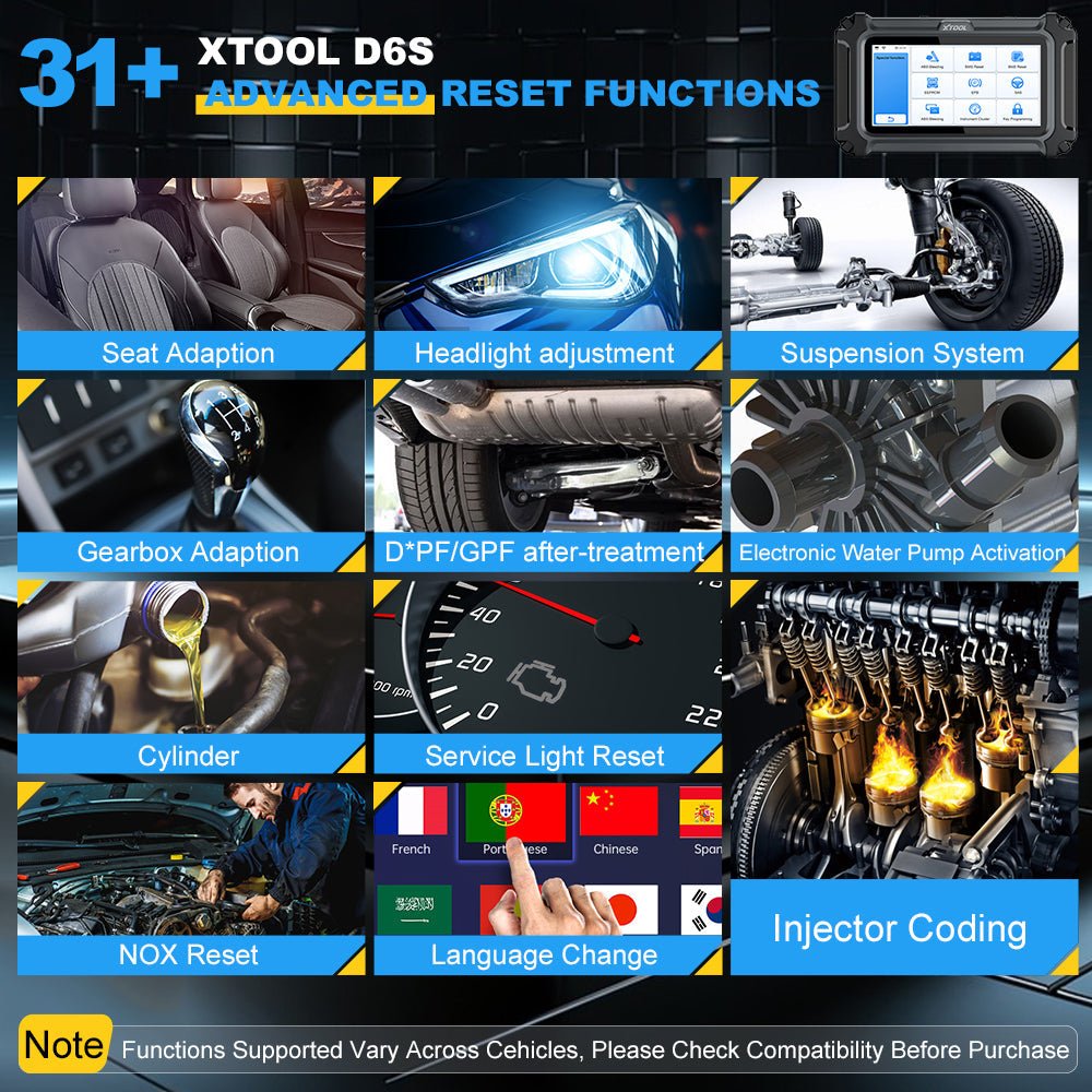 XTOOL D6S 31+ ADVANCED RESET FUNCTIONS