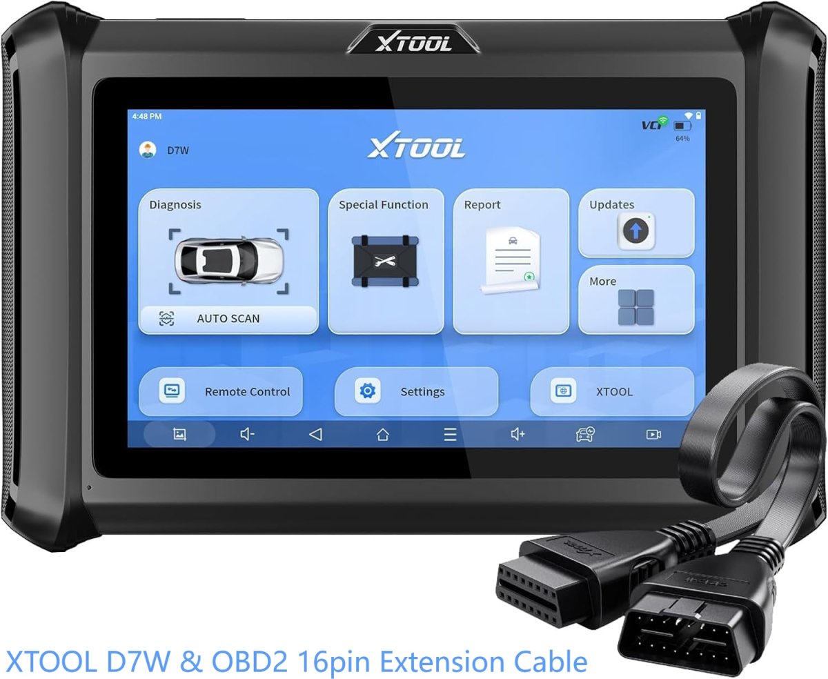 XTOOL D7W OBD2 Scanner with Extension Cable