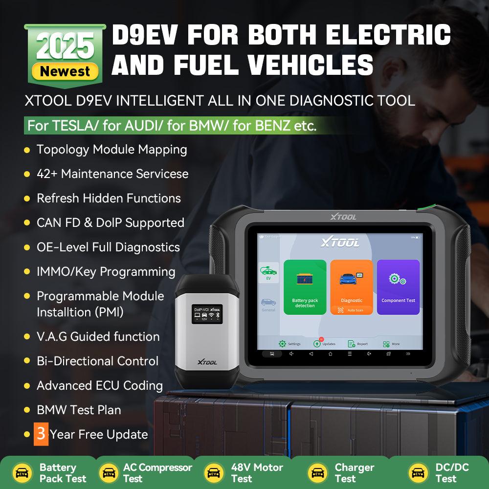 XTOOL D9EV | Automotive Diagnostic Scanner – High Voltage EV Battery Pack Analysis, ECU Coding, Bi - Directional Controls, 45+ Services, DoIP/CAN FD - EV Diagnostic Scanner