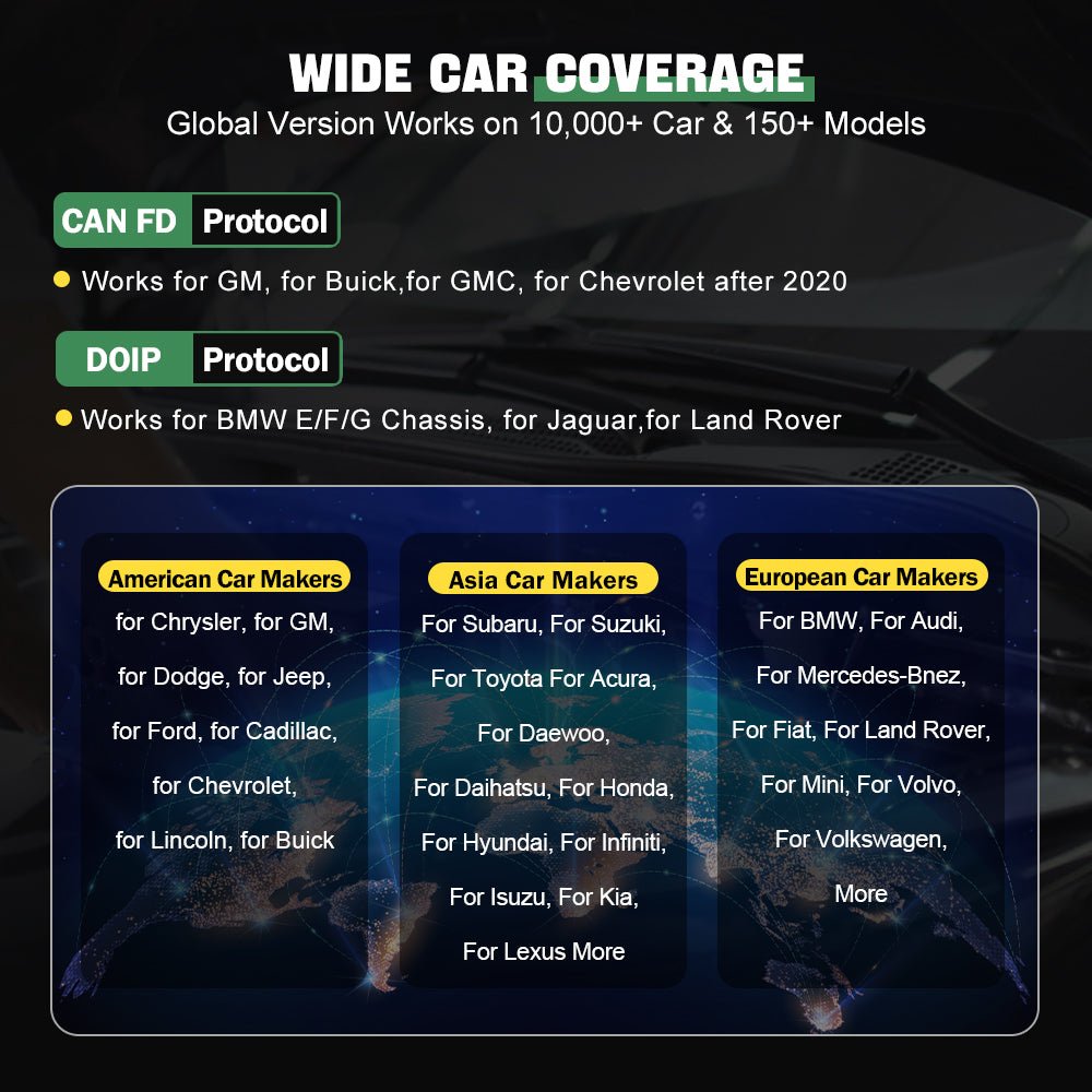 The XTOOL D9EV WIDE CAR COVERAGE