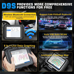 XTOOL D9S – 2025 Intelligent Diagnostic Tablet with ECU Coding, Topology Mapping & 42+ Service Functions - ACARTOOL