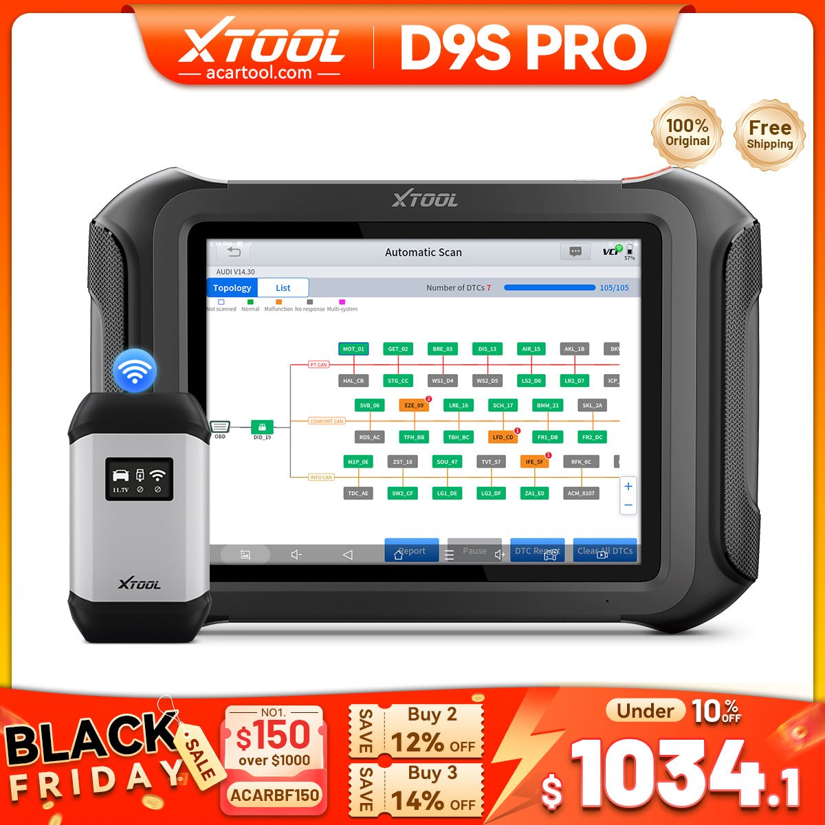 Xtool D9spro Obd2 Scanner Black Flash Sale
