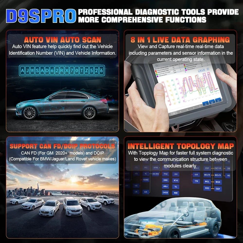XTOOL D9S PRO – 2025 Professional ECU Programming Tool with Intelligent Topology & 4000+ Active Tests - ACARTOOL
