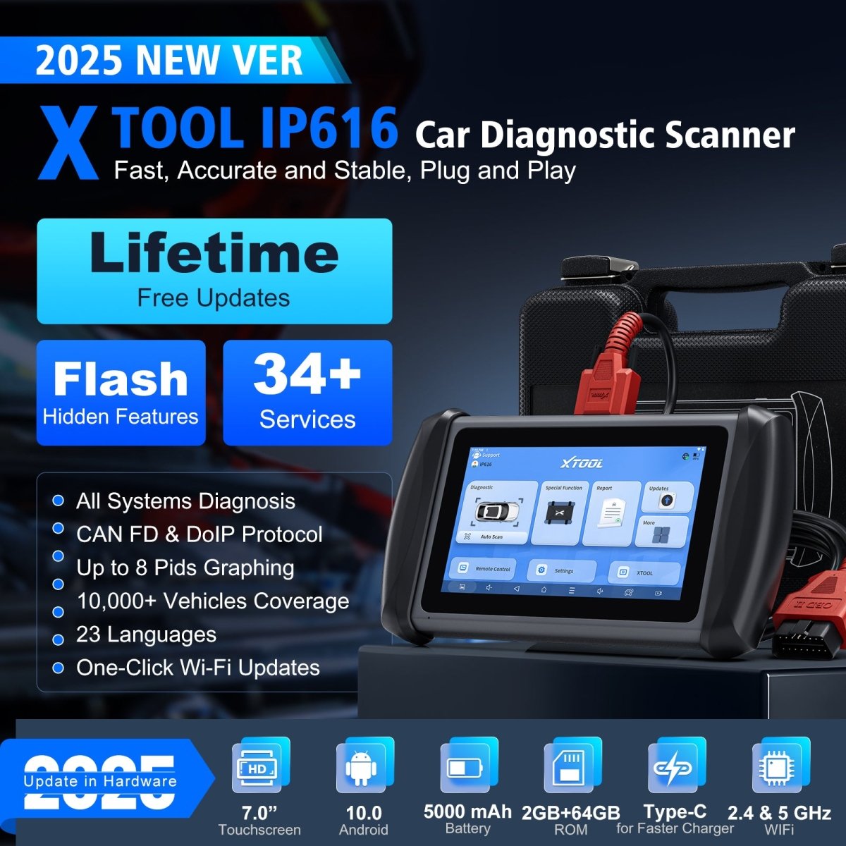 XTOOL IP616 Car Diagnostic Scanner 2026 NEW VERSION