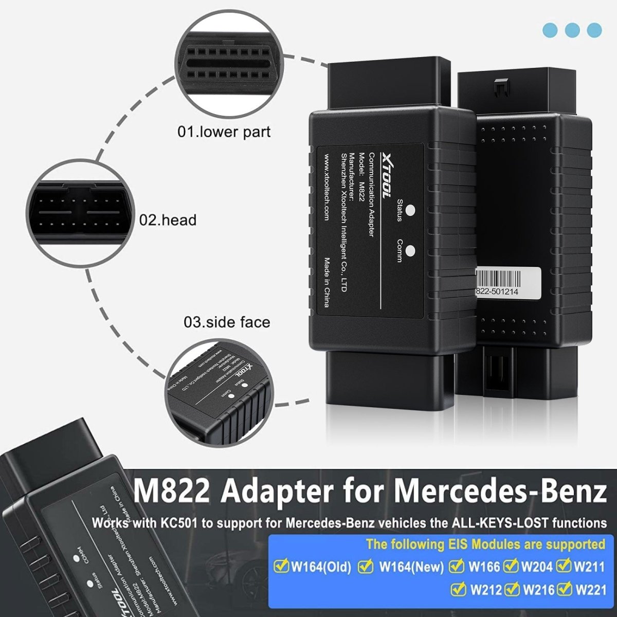 XTOOL M822 Adapter – Fast & Efficient Toyota Key Programming Communication Adapter - Cable&Adapter