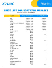Xtool Software Upgrade Fee Table