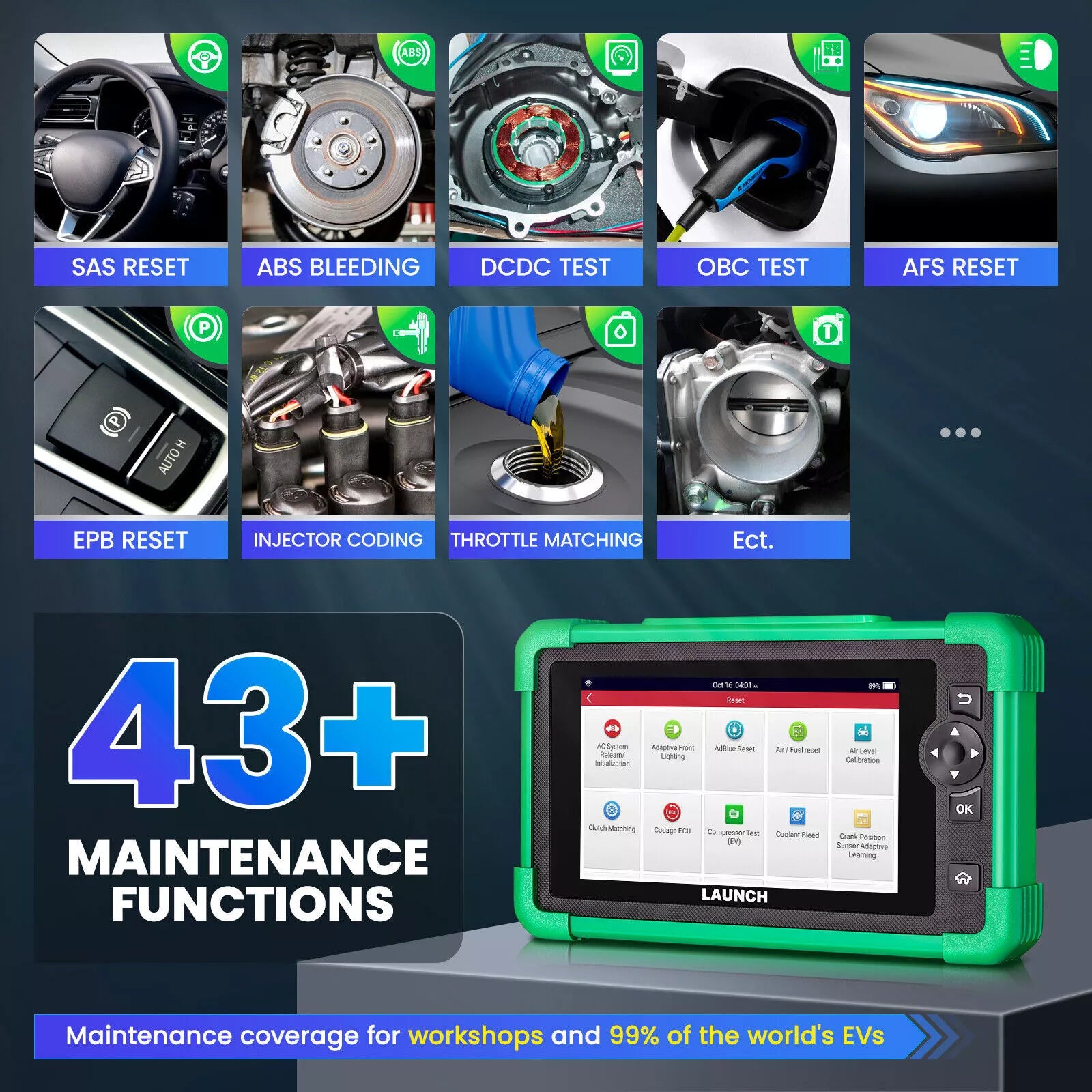 LAUNCH X431 CRP919 EV – Electric Vehicle Diagnostic Tool with ECU Coding, Active Tests & 43+ Reset Services - ACARTOOL