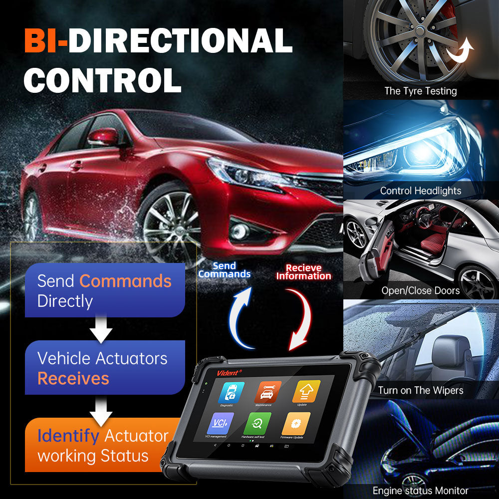 VIDENT iSmart800Pro BT Bluetooth OBD2 Scanner – 40+ Reset Functions, IMMO Key Programming, Bi-Directional Control, CAN FD & DoIP Support - ACARTOOL