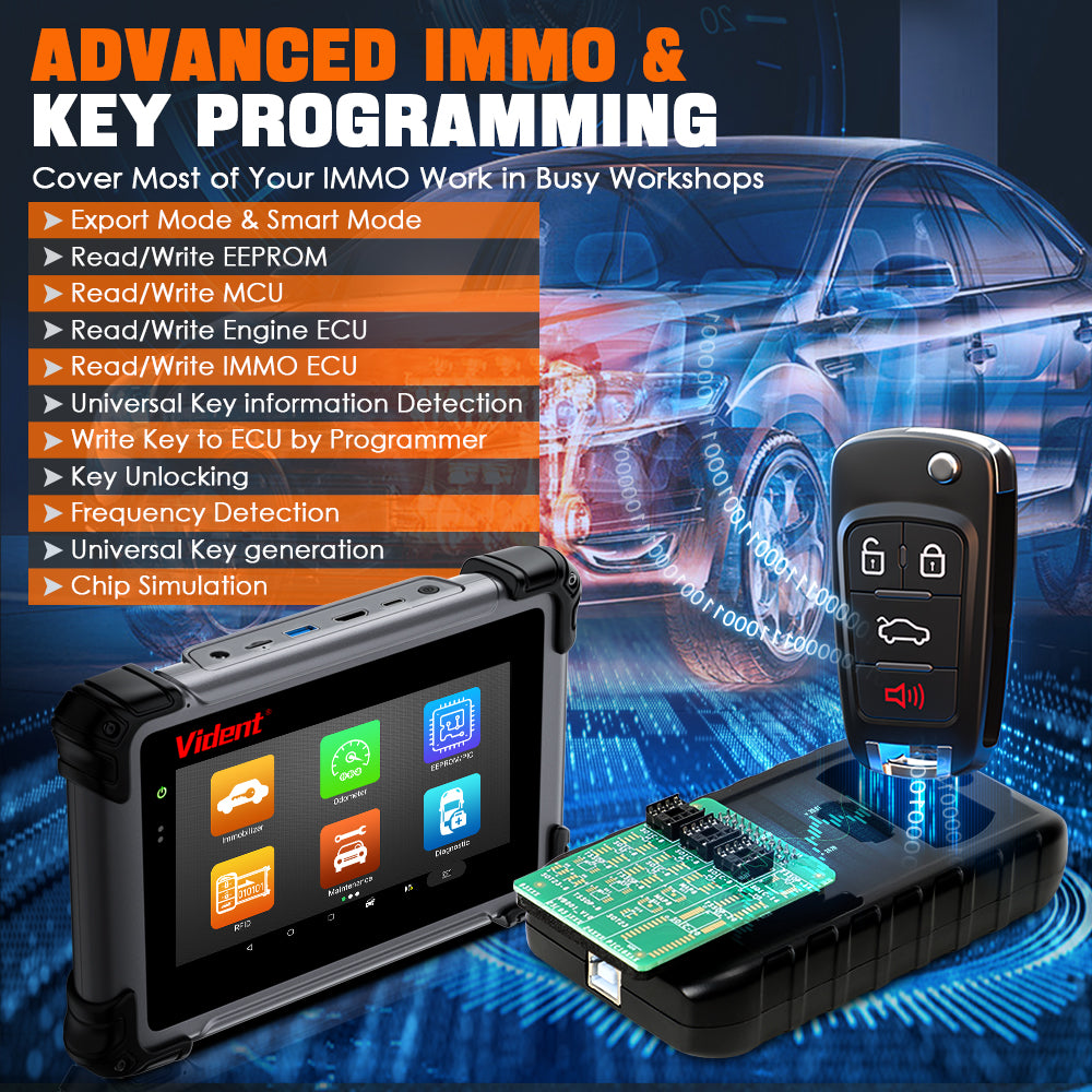 VIDENT iSmart800Pro IM – Key Programmer & Full-System Diagnostic Scanner with 40+ Special Functions, ECU Coding, IMMO, Bi-Directional Control - ACARTOOL