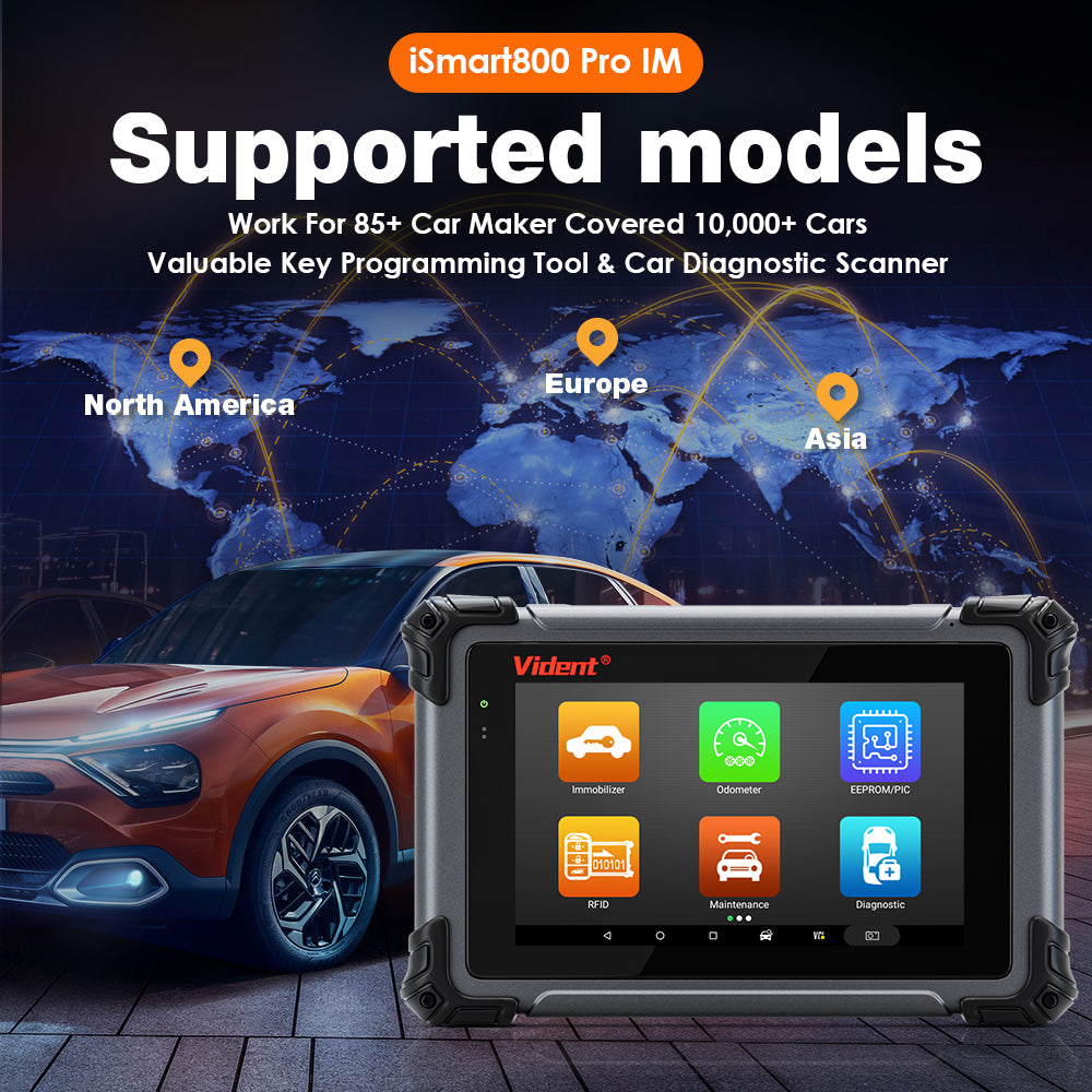 VIDENT iSmart800Pro IM – Key Programmer & Full-System Diagnostic Scanner with 40+ Special Functions, ECU Coding, IMMO, Bi-Directional Control - ACARTOOL